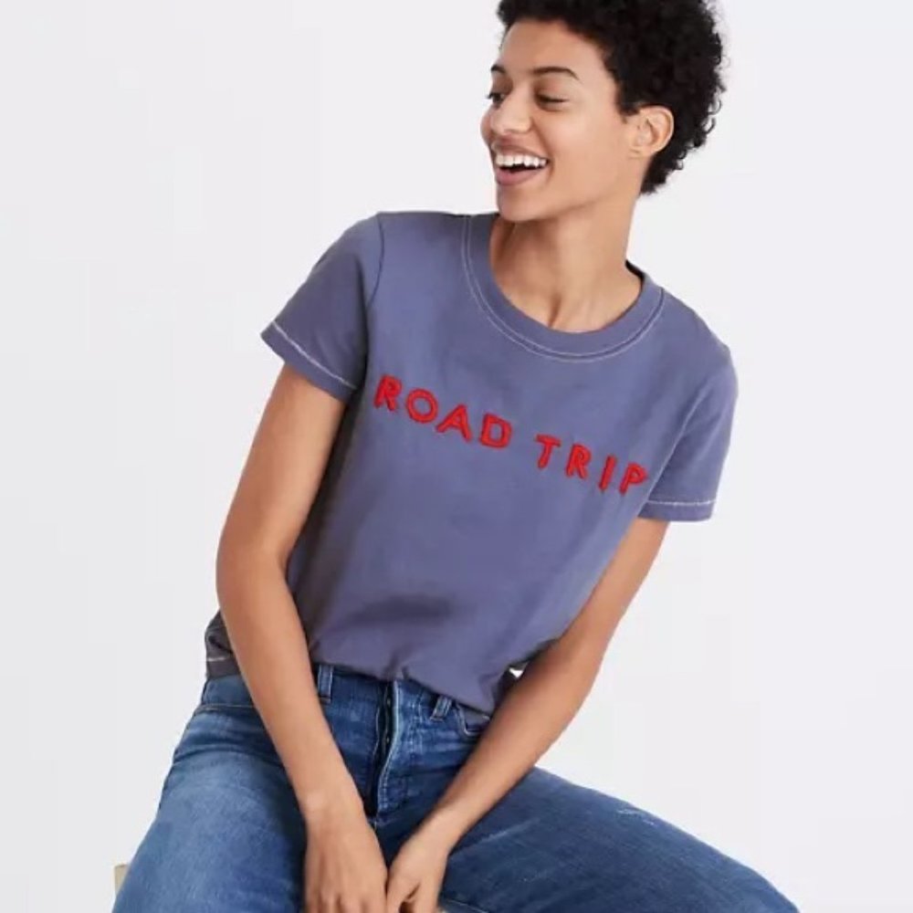 Madewell Embroidered Road Trip Casual T Shirt XL